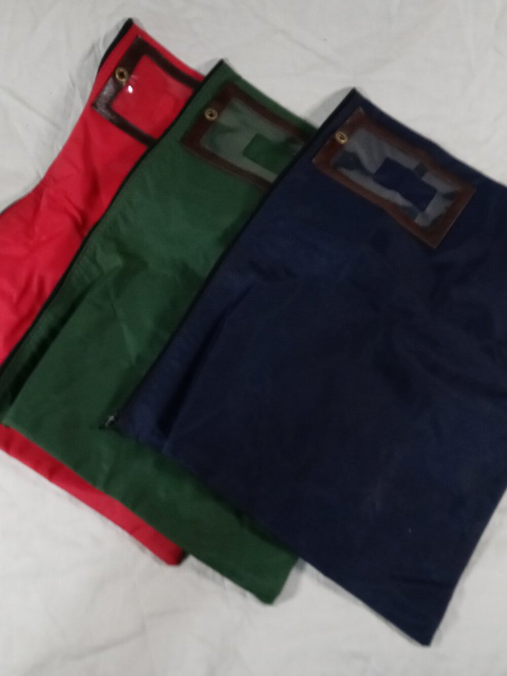 3 Assorted Zippered Bank Deposit Bag Carry Pouch Safe Money Organizer Tool Bag